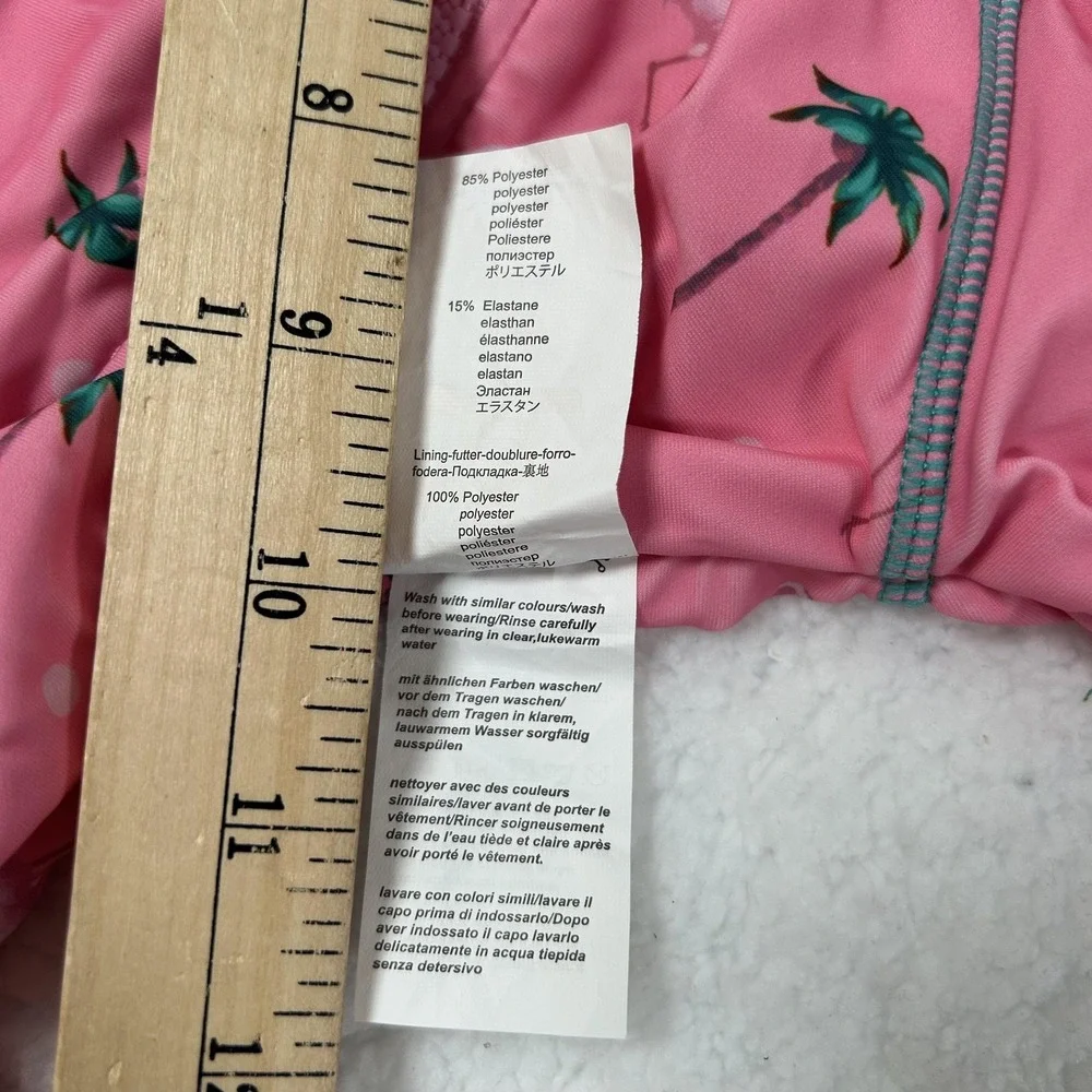 Bonverano UV Sun Suit Baby Girls 6-9M Pink Flamingo Palm Rashguard One Piece Hat - Picture 5 of 16